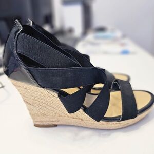 Black Wedge Sandals